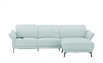 Wohnwert Ecksofa Leder Bellana rechts Hellblau Erweiterte Funktion