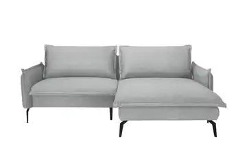 Twist Ecksofa aus Mikrofaser Glossy Hellgrau rechts