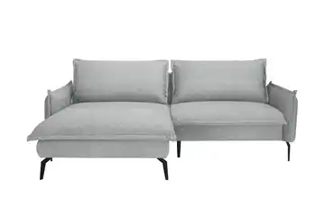 Twist Ecksofa aus Mikrofaser Glossy Hellgrau links