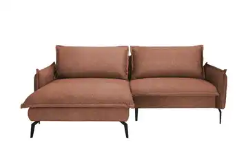 Twist Ecksofa aus Mikrofaser Glossy Terracotta links