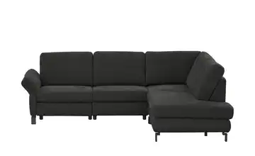 Max Schelling Ecksofa Flachgewebe Maximum Plus Schwarz Erweiterte Funktion rechts