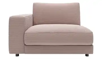 Jette Home Element Einsitzer Armlehne links in Cord Modulsofa Sila Rosa Cordstoff mit Armlehne links