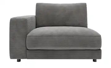 Jette Home Element Einsitzer Armlehne links in Cord Modulsofa Sila Dunkelgrau Cordstoff mit Armlehne links