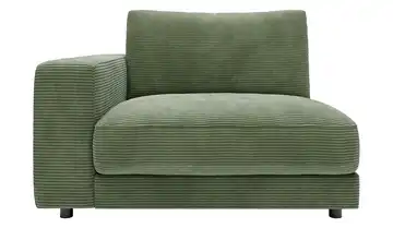 Jette Home Element Einsitzer Armlehne links in Cord Modulsofa Sila Waldgrün Cordstoff mit Armlehne links
