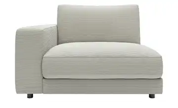 Jette Home Element Einsitzer Armlehne links in Cord Modulsofa Sila Hellgrau Cordstoff mit Armlehne links