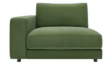 Jette Home Element Einsitzer Armlehne links in Feincord Modulsofa Sila Olivgrün Cordstoff fein mit Armlehne links