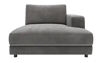 Jette Home Element Ottomane rechts in Cord Modulsofa Sila Dunkelgrau Cordstoff Ottomane rechts