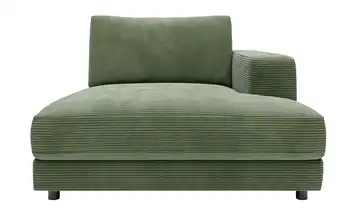 Jette Home Element Ottomane rechts in Cord Modulsofa Sila Waldgrün Cordstoff Ottomane rechts