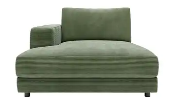 Jette Home Element Ottomane links in Cord Modulsofa Sila Waldgrün Cordstoff Ottomane links