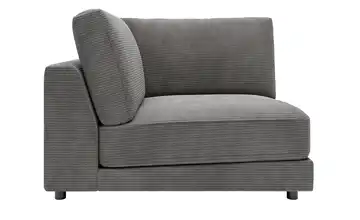 Jette Home Element Ecke in Cord Modulsofa Sila Dunkelgrau Cordstoff Ecke