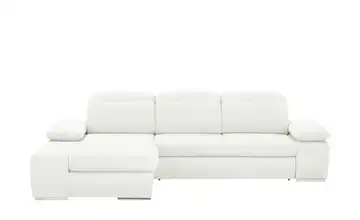 Twist Ecksofa aus Mikrofaser Avilla Erweiterte Funktion Weiß Webstoff meliert links