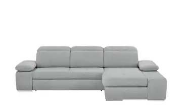 Twist Ecksofa aus Mikrofaser Avilla Erweiterte Funktion Hellgrau Webstoff meliert rechts