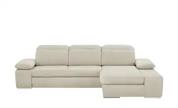 Twist Ecksofa aus Mikrofaser Avilla Grundfunktion Cappuccino Webstoff meliert rechts