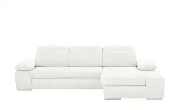 Twist Ecksofa aus Mikrofaser Avilla Grundfunktion Weiß Webstoff meliert rechts