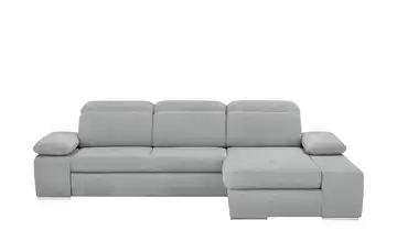 Twist Ecksofa aus Mikrofaser Avilla Grundfunktion Hellgrau Webstoff meliert rechts