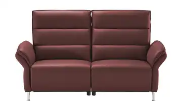 Wohnwert Einzelsofa Leder Marlena Relaxfunktion elektrisch, elektrische Kopfteilverstellung Rot