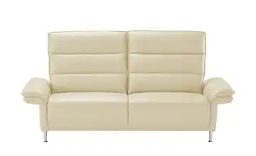 Wohnwert Einzelsofa Leder Marlena Armlehnenverstellung manuell Creme