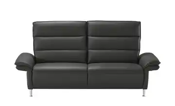 Wohnwert Einzelsofa Leder Marlena Armlehnenverstellung manuell Schwarz