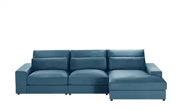 Ecksofa Branna Blau rechts Samt