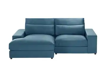 Ecksofa Branna links Blau Samt