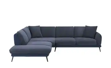 medium Ecksofa Romance Dunkelblau links