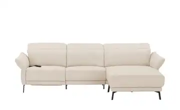 Wohnwert Ecksofa Leder Bellana rechts Beige Erweiterte Funktion