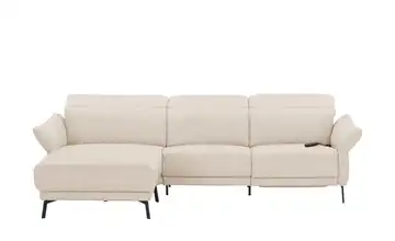 Wohnwert Ecksofa Leder Bellana Beige links Erweiterte Funktion