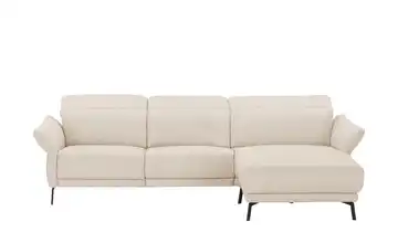 Wohnwert Ecksofa Leder Bellana Beige rechts Grundfunktion