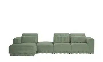 Twist Ecksofa in modernem Breitcord Torrino Olivgrün links