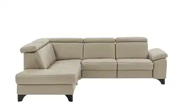 Kollektion Kraft Ecksofa Echtleder Linda Beige links Erweiterte Funktion