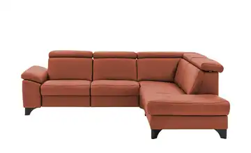 Kollektion Kraft Ecksofa Echtleder Linda Feuerrot rechts ohne