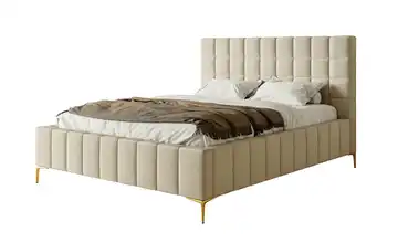 Polsterbett mit Bettkasten 140x200 cm Beige