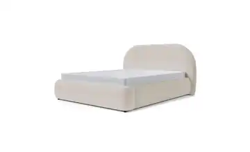 Polsterbett mit Bettkasten 140x200 cm Beige Bouclé