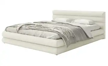 Polsterbett mit Bettkasten 160x200 cm Creme Chenille