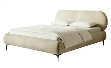 Polsterbett ohne Bettkasten 140x200 cm Beige Schwarz