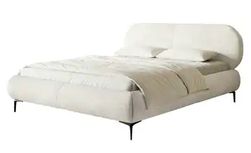 Polsterbett ohne Bettkasten 140x200 cm Creme Schwarz