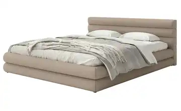 Polsterbett mit Bettkasten 140x200 cm Beige Chenille