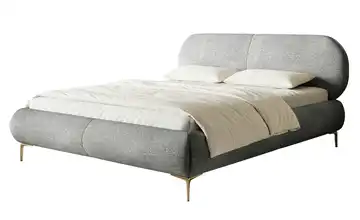 Polsterbett ohne Bettkasten 140x200 cm Grau Goldfarben