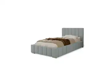 Polsterbett mit Stauraum silberfarben 100x200 cm