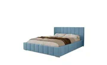 Polsterbett mit Stauraum Hellblau 200x200 cm