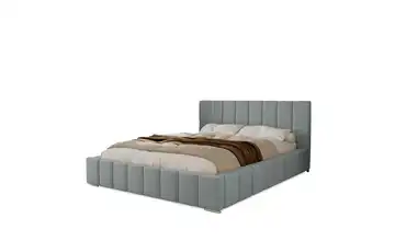 Polsterbett mit Stauraum silberfarben 120x200 cm