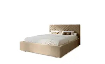Polsterbett mit Stauraum 120x200 cm Creme
