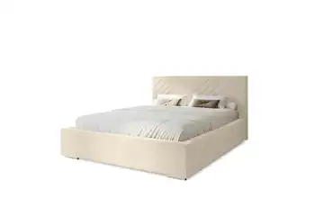 Polsterbett mit Stauraum 140x200 cm Beige