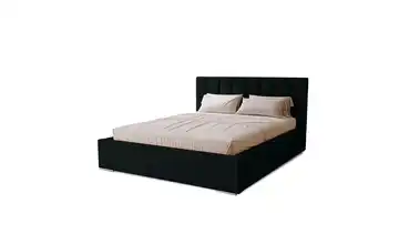 Polsterbett mit Stauraum 200x200 cm Schwarz