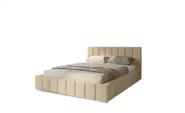 Polsterbett mit Stauraum 160x200 cm Creme
