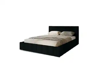 Polsterbett mit Stauraum 200x200 cm Schwarz