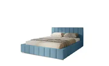 Polsterbett mit Stauraum 200x200 cm Hellblau