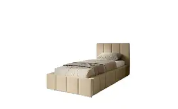 Polsterbett mit Stauraum 100x200 cm Creme