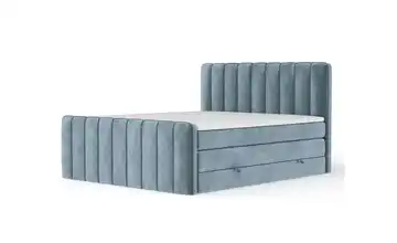 Boxspringbett mit Stauraum 204 cm 200x200 cm Blau
