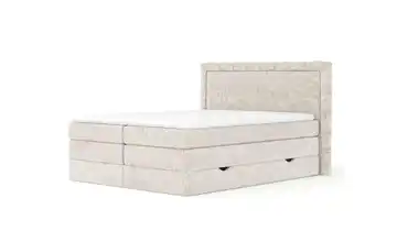 Boxspringbett mit Stauraum 207 cm 180x200 cm Creme